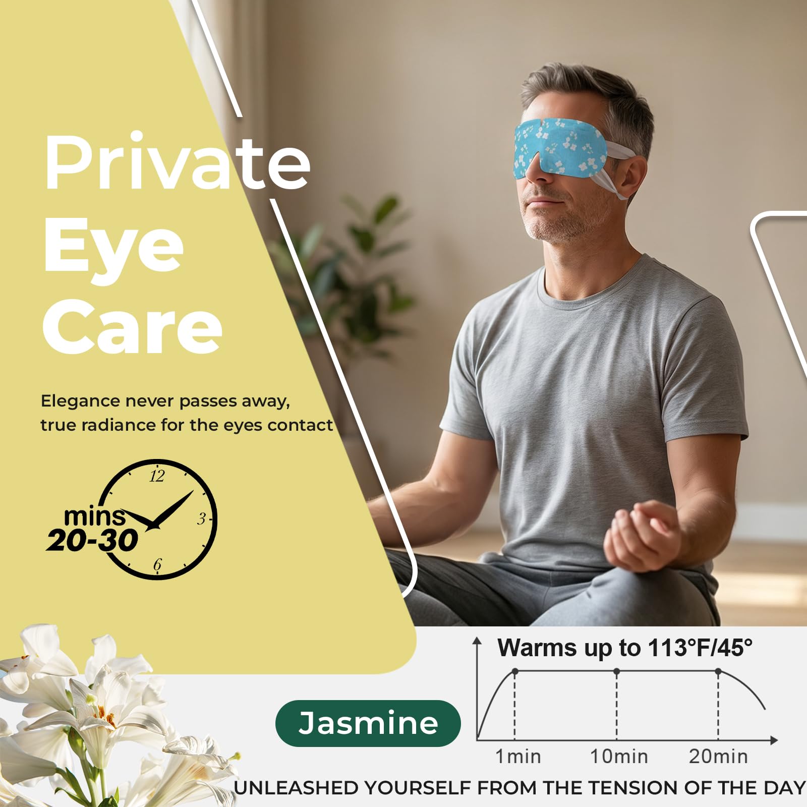 Person using ProCIV mask to relax demonstrating soothing warmth benefit