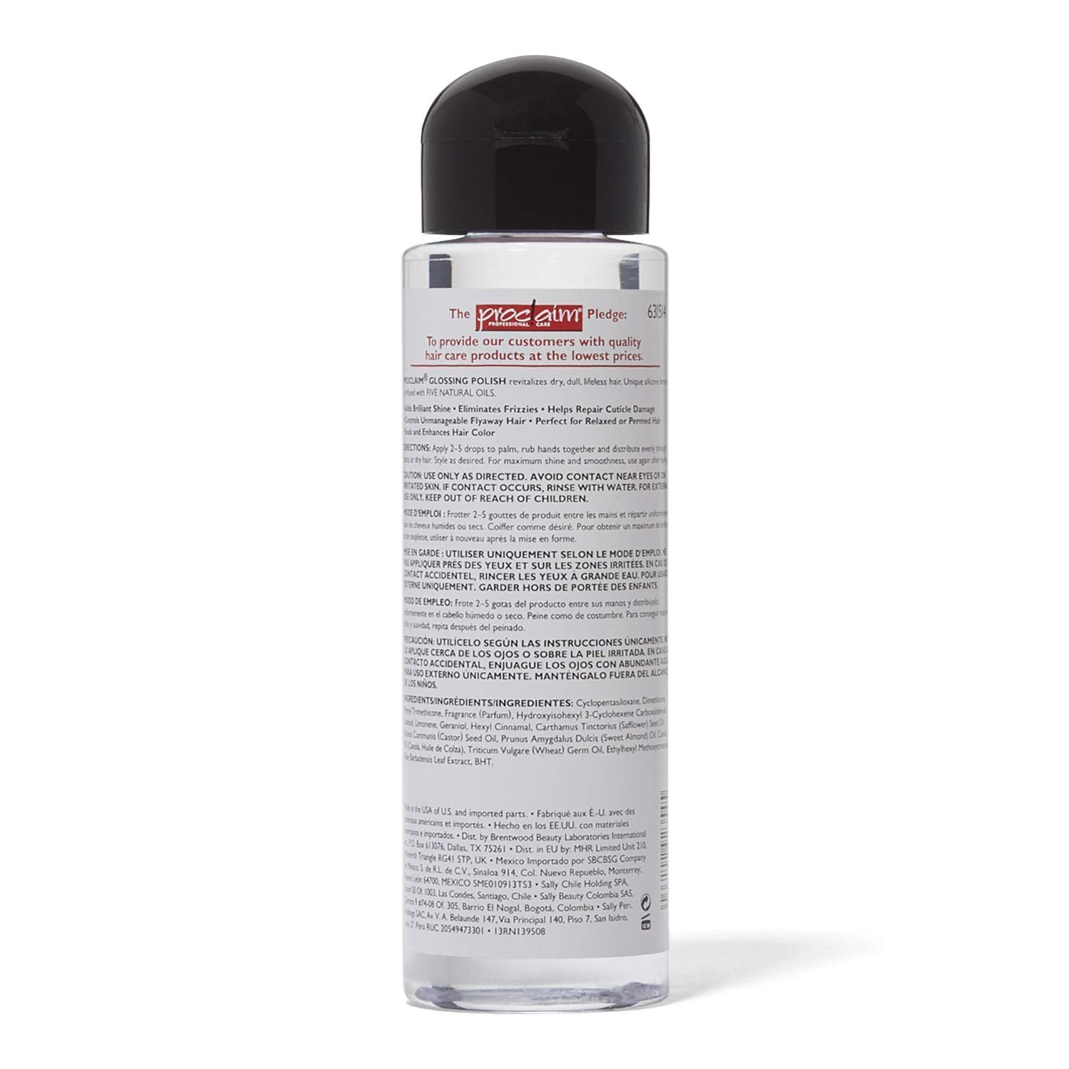 Proclaim glossing polish being applied to hair ends for lightweight shine