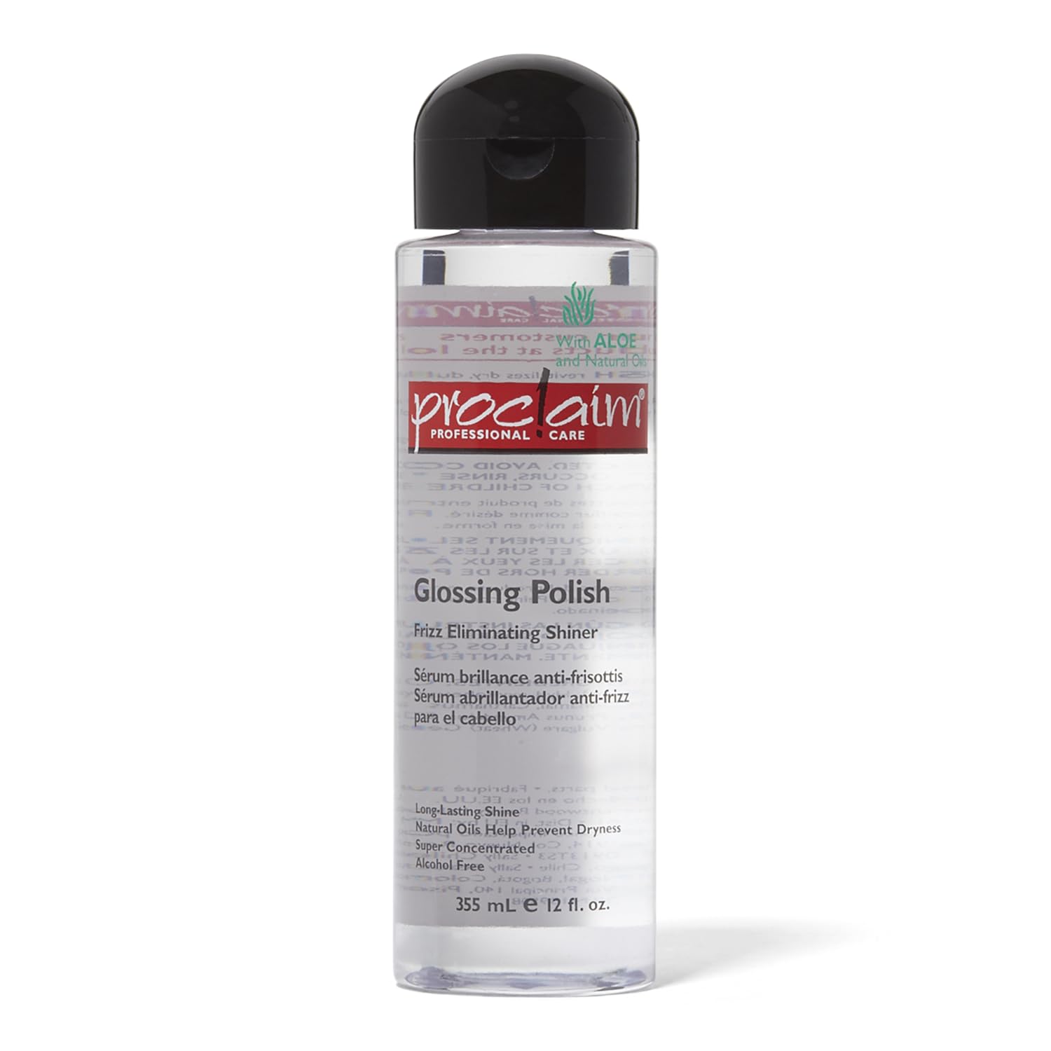 Proclaim glossing polish front label showing product benefits and 12oz size