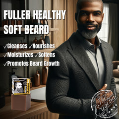 Professor Fuzzworthy’s application on beard, shows detangling and softening