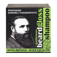 PROFESSOR EDWARD J FUZZWORTHY'S front packaging showing compact bar and branding benefit low-waste