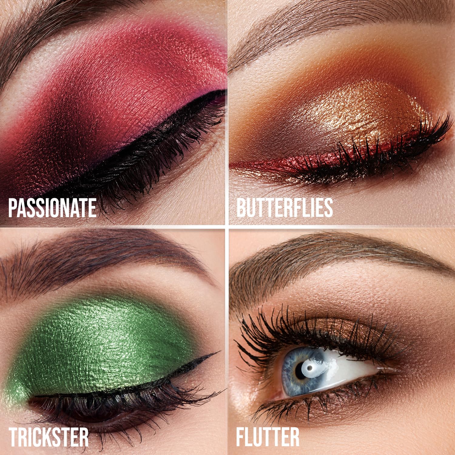 Profusion Cosmetics arm swatches in rows showing color payoff and range