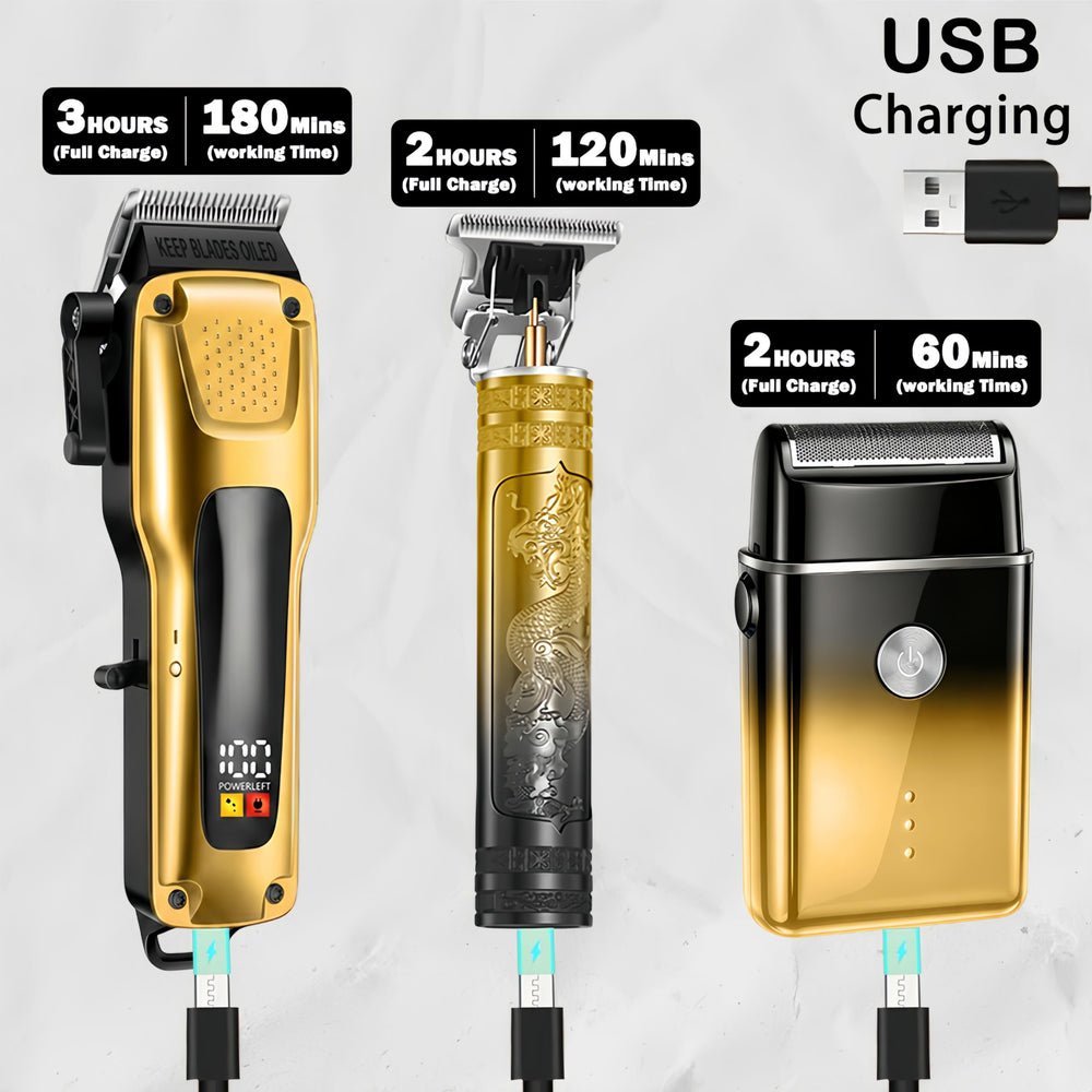 PROIYO full grooming kit with combs and USB cable for ready-to-use convenience