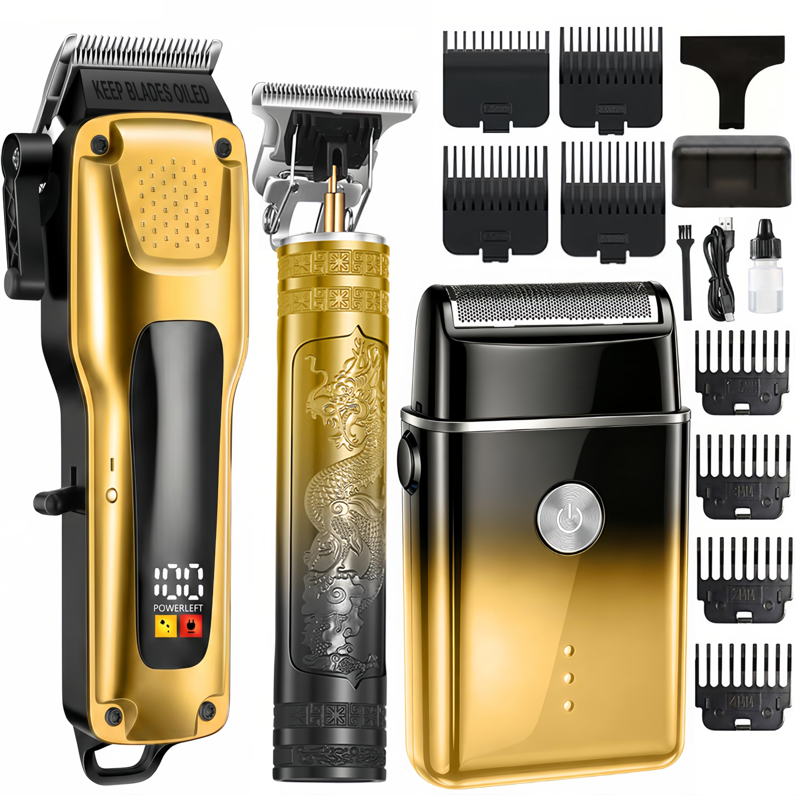 PROIYO hair clipper front view showing blade and ergonomic grip for steady cuts