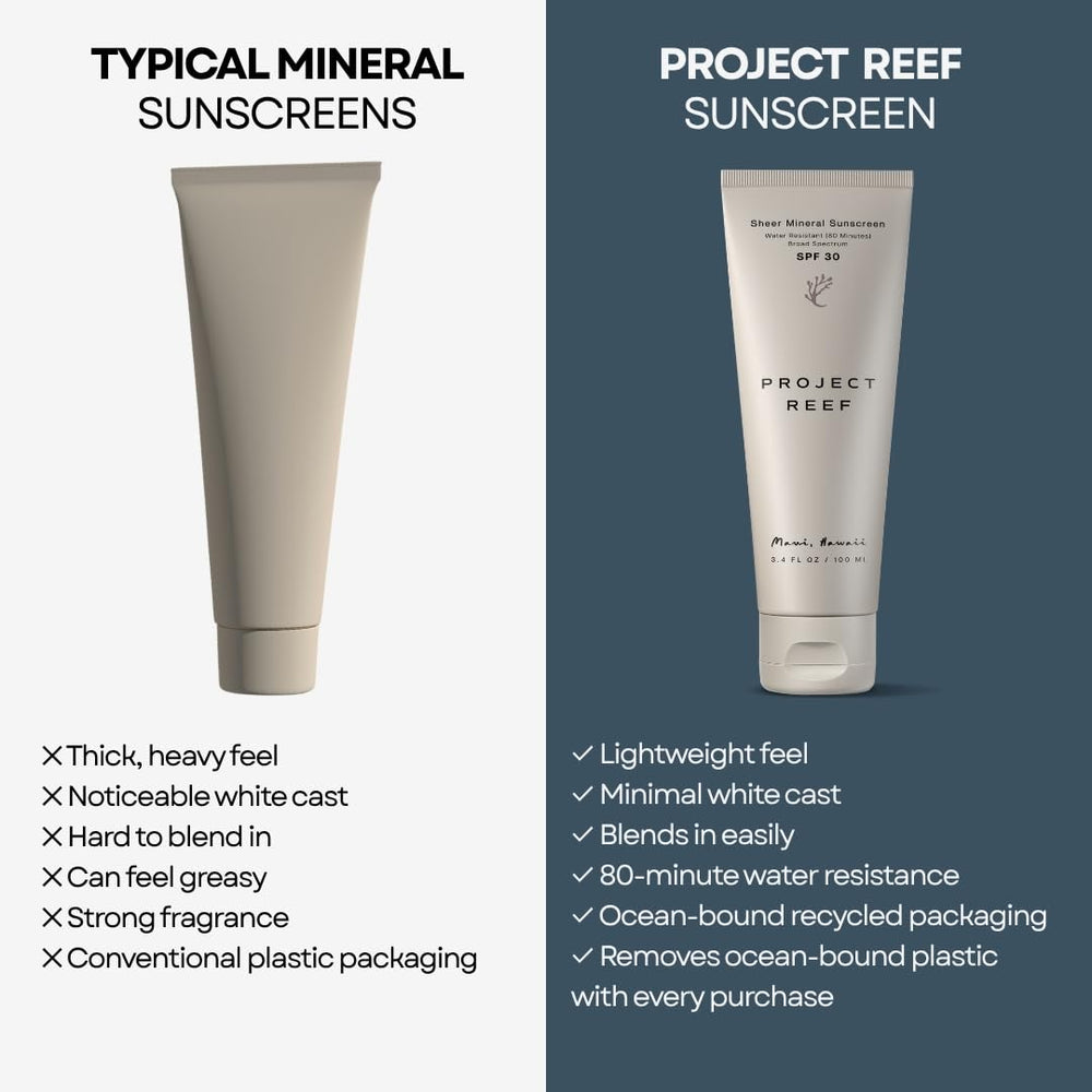 Project Reef next to sunglasses showing compact size for travel benefit