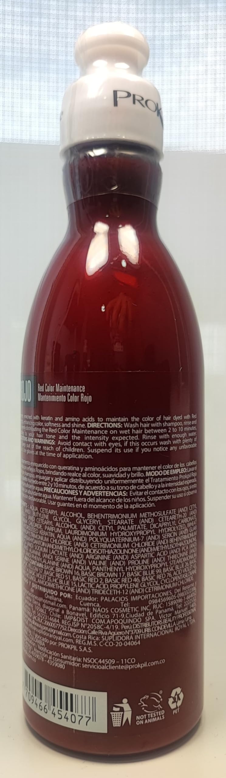 Prokpil ingredient display with keratin emphasizing strengthening action