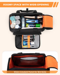 Prokva flat-lay front section with elastic loops organizing grooming tools