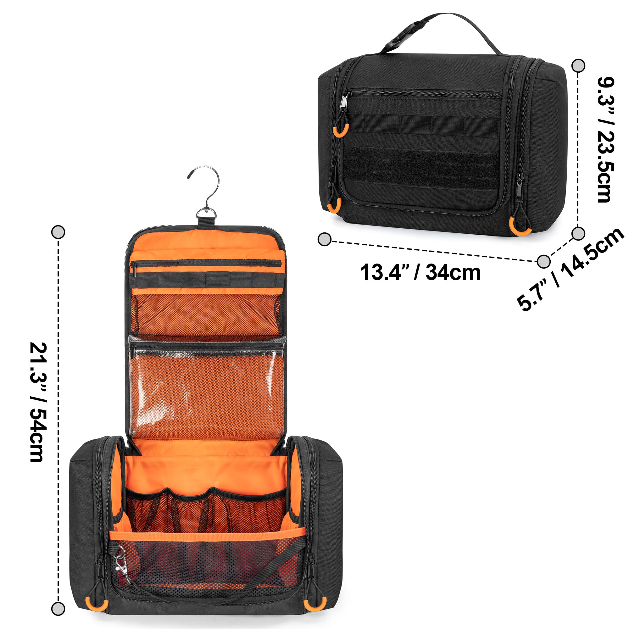 Prokva toiletry bag next to shaving kit and bottles to show real-world size