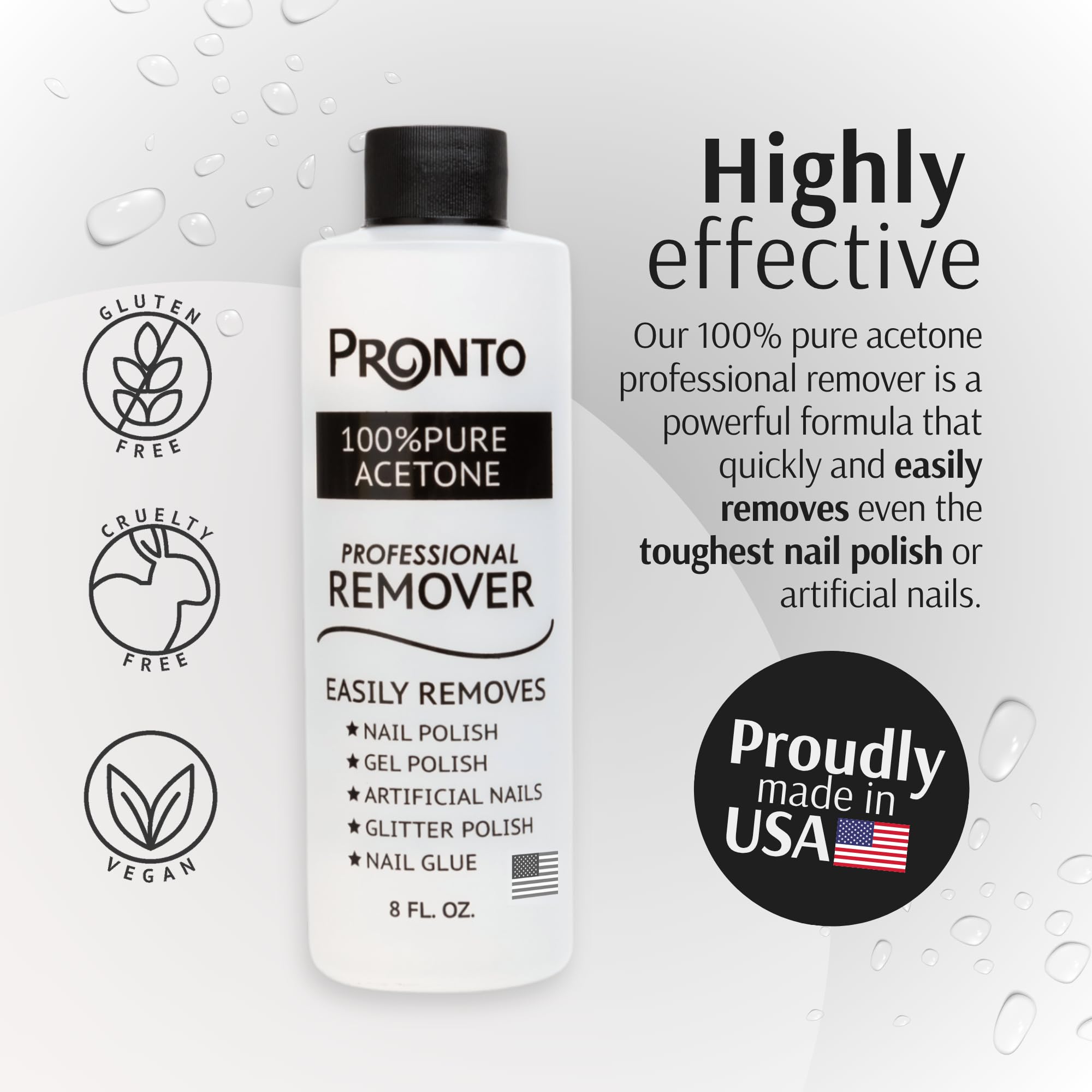 Pronto gel acetone texture close-up demonstrating controlled application benefit