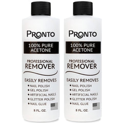 Pronto front packaging showing two 8 fl oz bottles and quick removal benefit