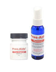Pros-Aide front packaging with adhesive and remover, shows professional kit benefits