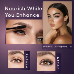 Prosa creamy mascara texture on a brush illustrating smooth application and buildable coverage