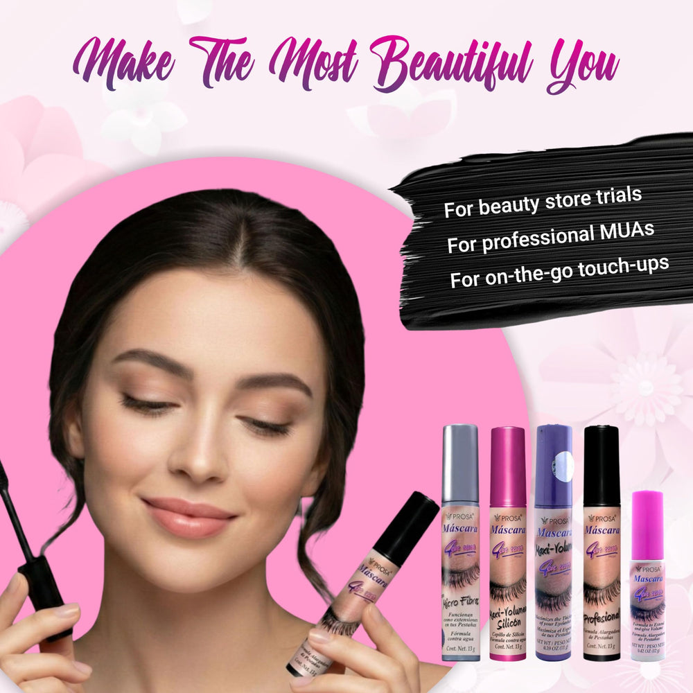 Prosa Mascara texture swiped to show smooth, buildable formula that nourishes lashes