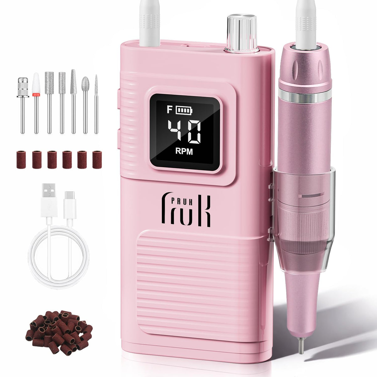 Pruk front view with LCD display showing speed and control — clear settings benefit