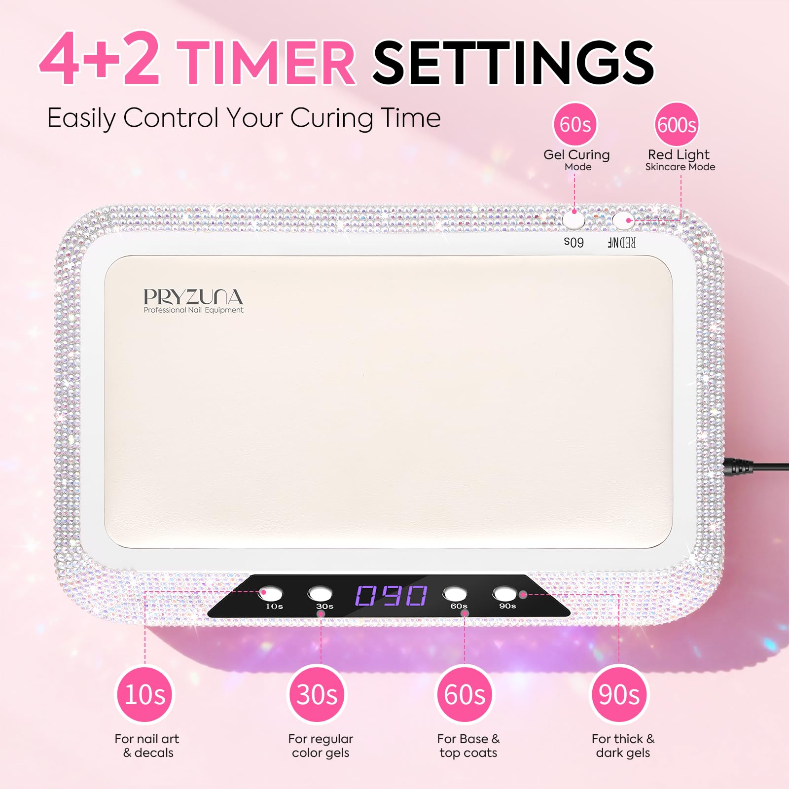 PRYZUNA curing two hands simultaneously to speed salon workflow