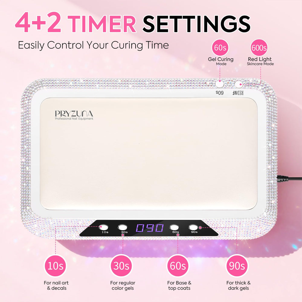 PRYZUNA curing two hands simultaneously to speed salon workflow