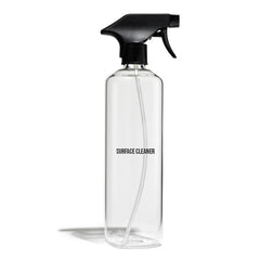 Public Goods front view of glass spray bottle showing clean minimal styling and easy refill benefit