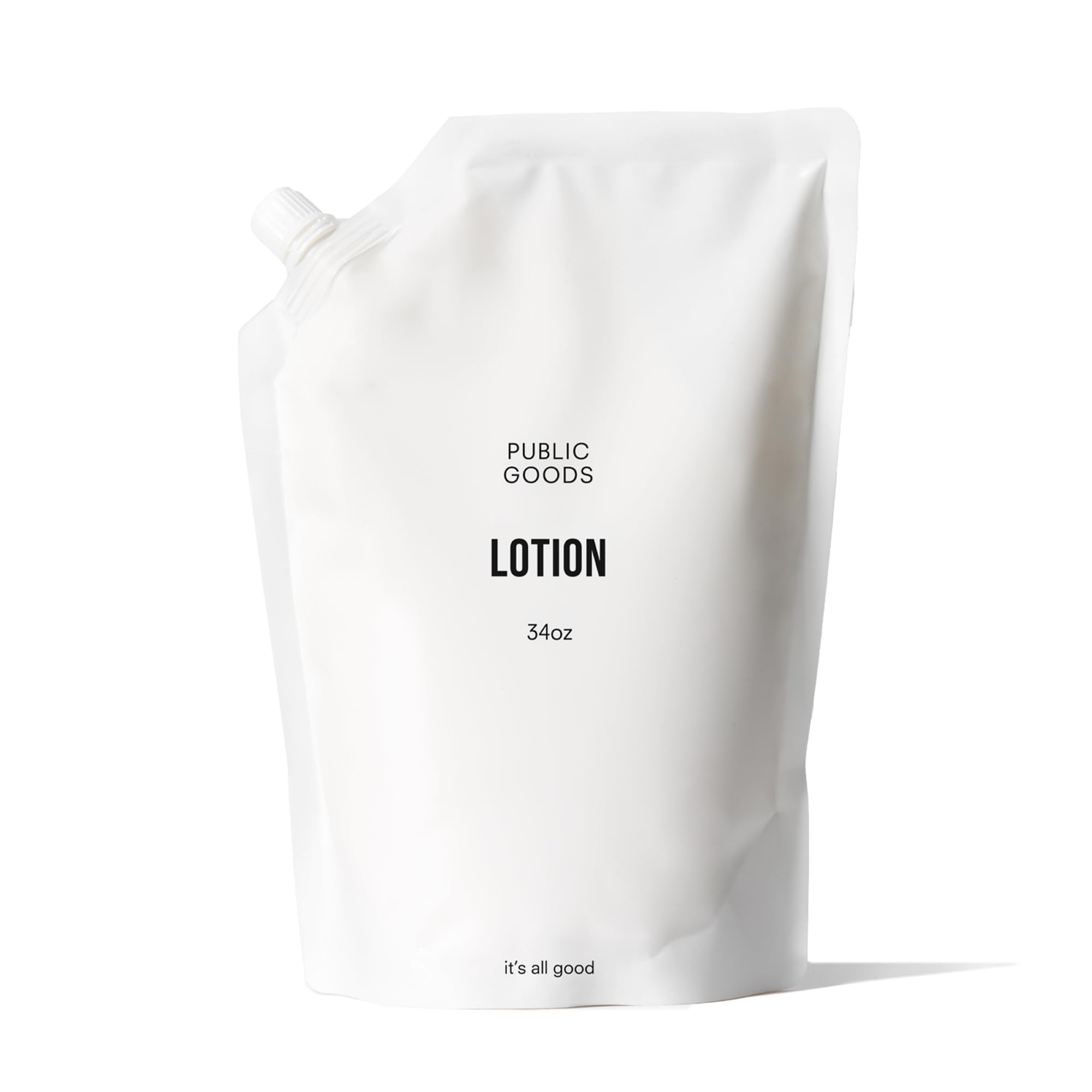 Public Goods front packaging image showing refill bottle and clear label, highlights value