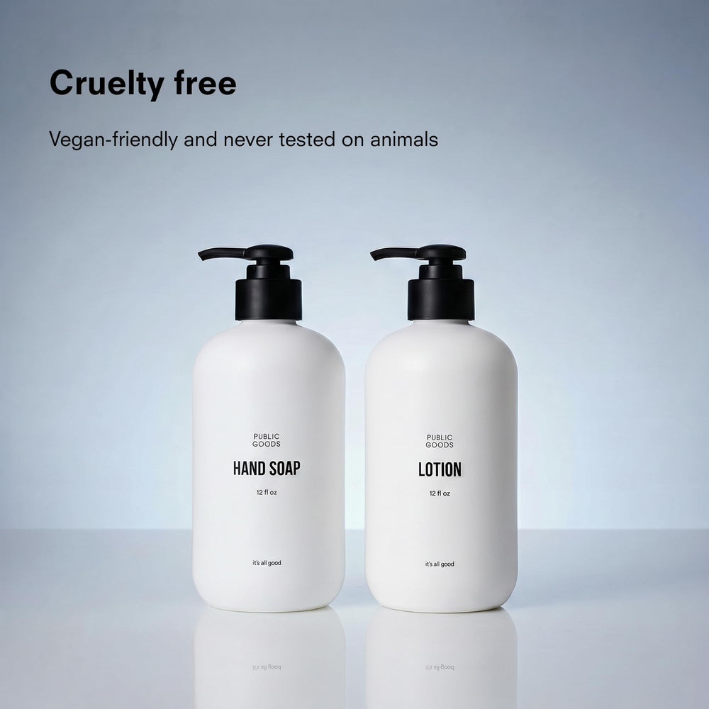 Public Goods lotion texture close-up showing lightweight, fast-absorbing formula