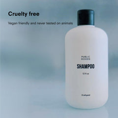 Public Goods shampoo pouring texture demonstrating gentle lather and nourishment
