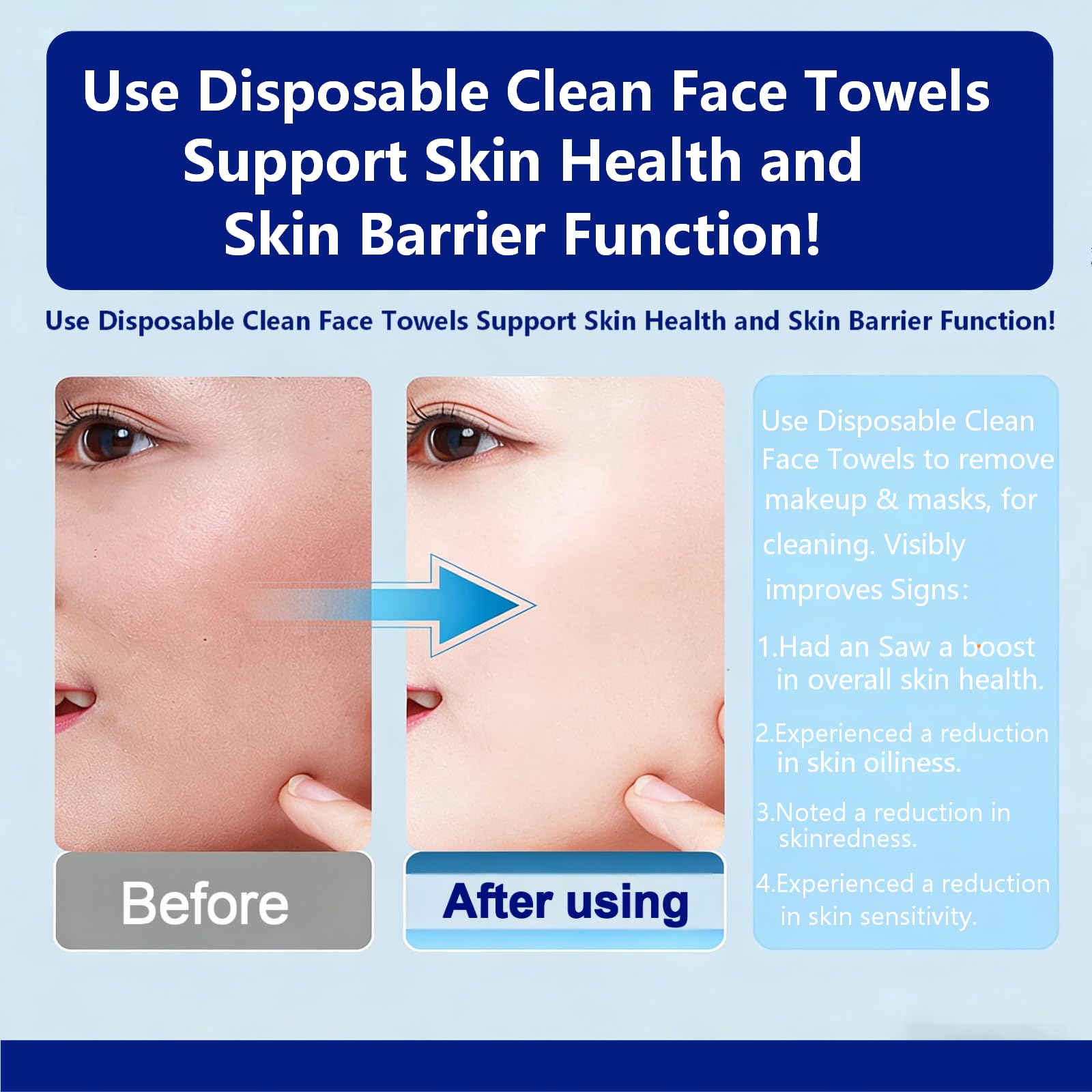 PUHPIG towel removing makeup from face, quick and effective