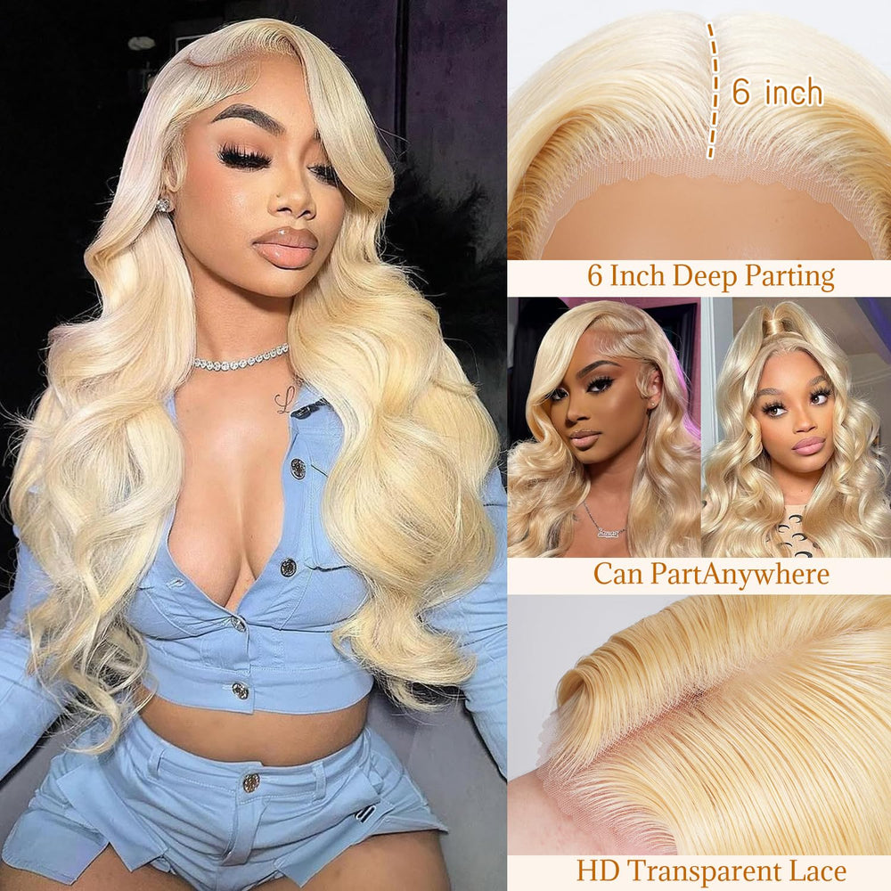 PUHPUH 13x6 HD lace frontal detail for realistic parting and scalp look