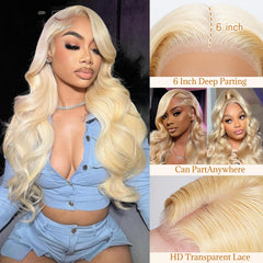 PUHPUH 13x6 HD lace frontal detail for realistic parting and scalp look