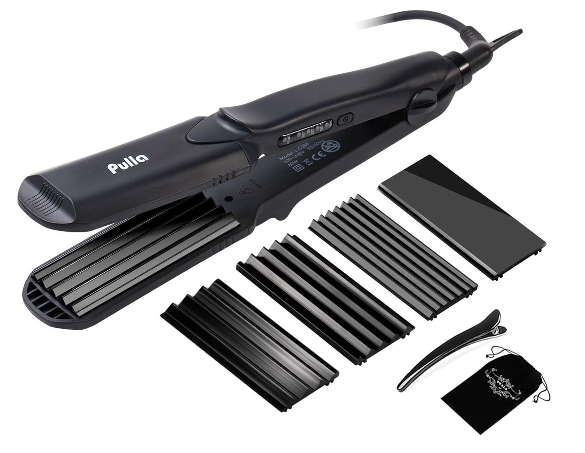 pulla front view crimper showing sleek design and quick styling benefit