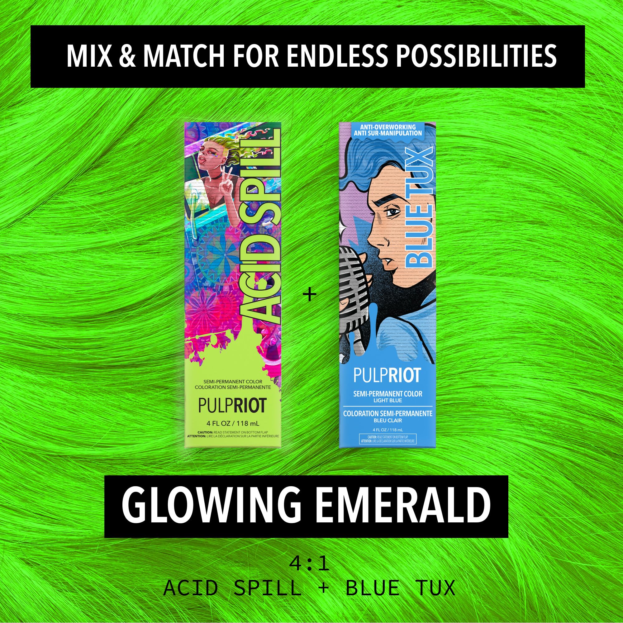 Pulp Riot being applied on model hair shows even coverage and conditioning