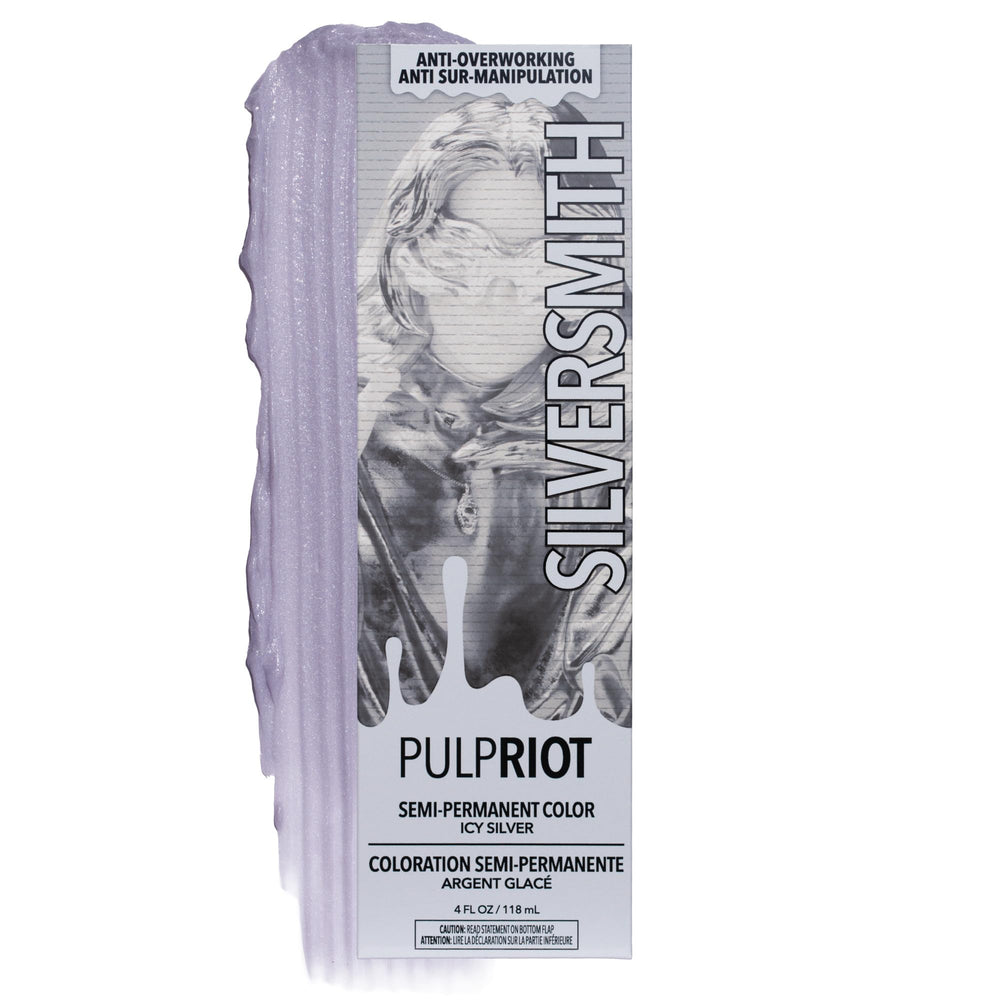 Pulp Riot front tube showing icy silver shade and 4 oz size for easy identification and use