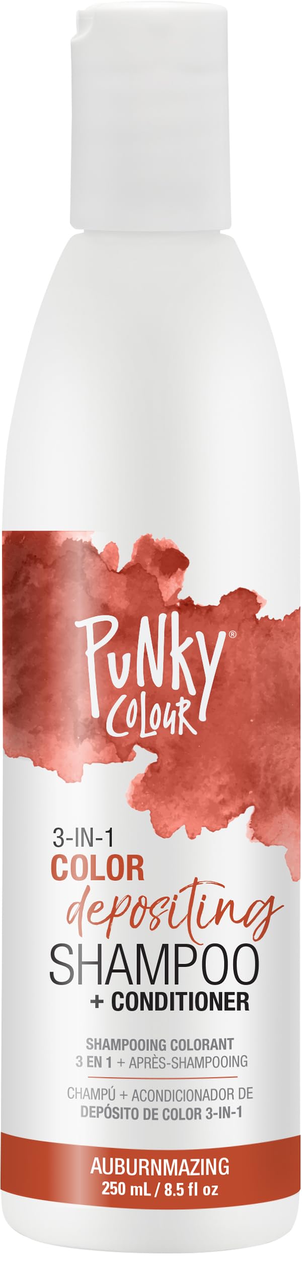 Punky front packaging showing auburn color and 8.5 oz size, highlighting easy maintenance