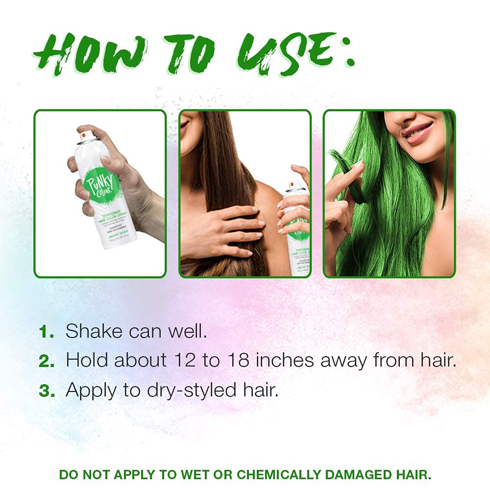 Punky sprayed hair in festival outfit conveying bold color for events