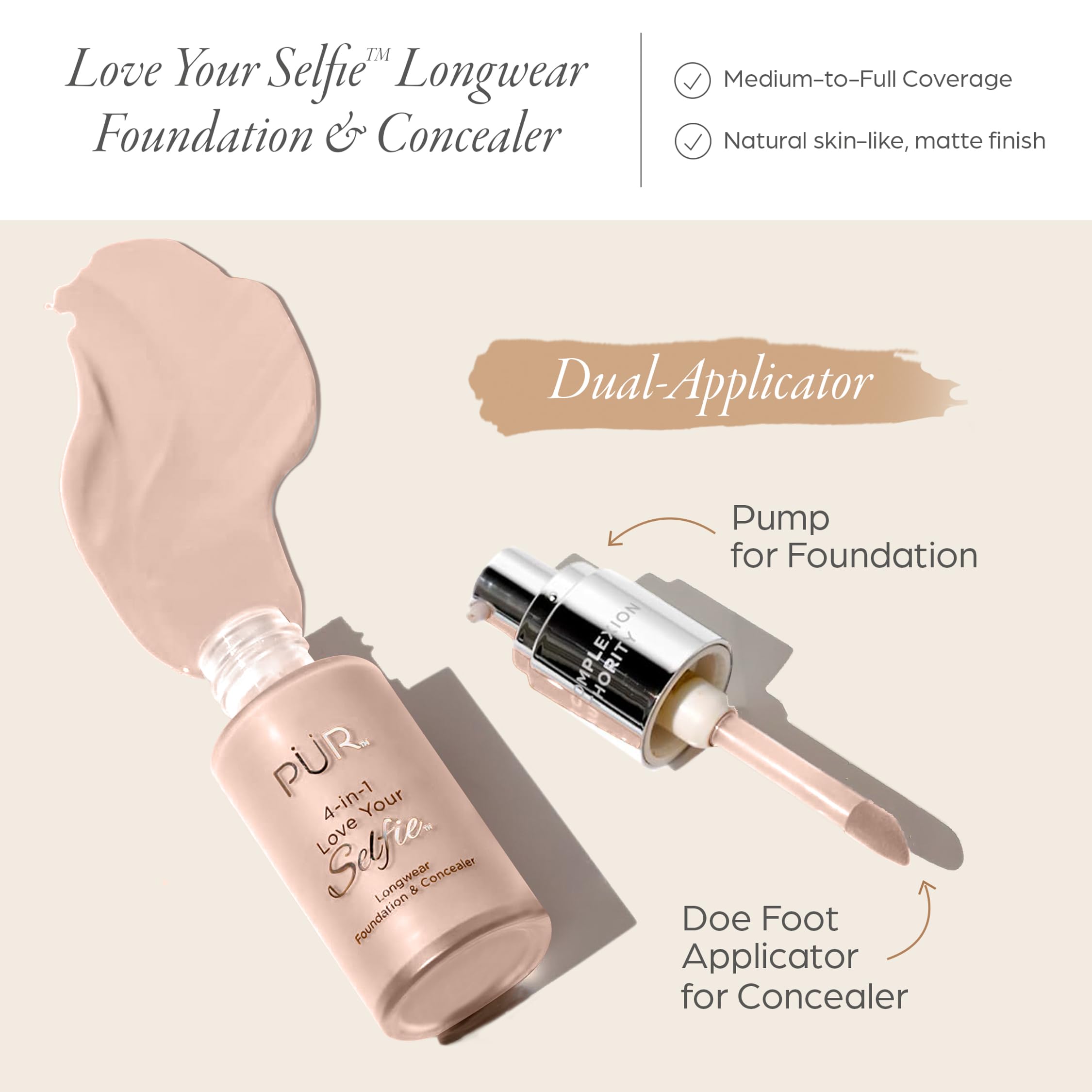 PÜR Love Your Selfie doe-foot applicator closeup for precise spot coverage