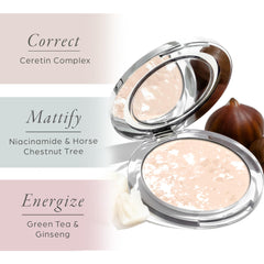 PÜR MINERALS powder applied with brush offering quick shine control benefit