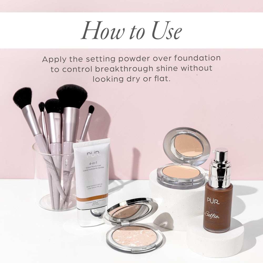 PÜR MINERALS compact beside ingredients list showing skin-friendly formulation benefit