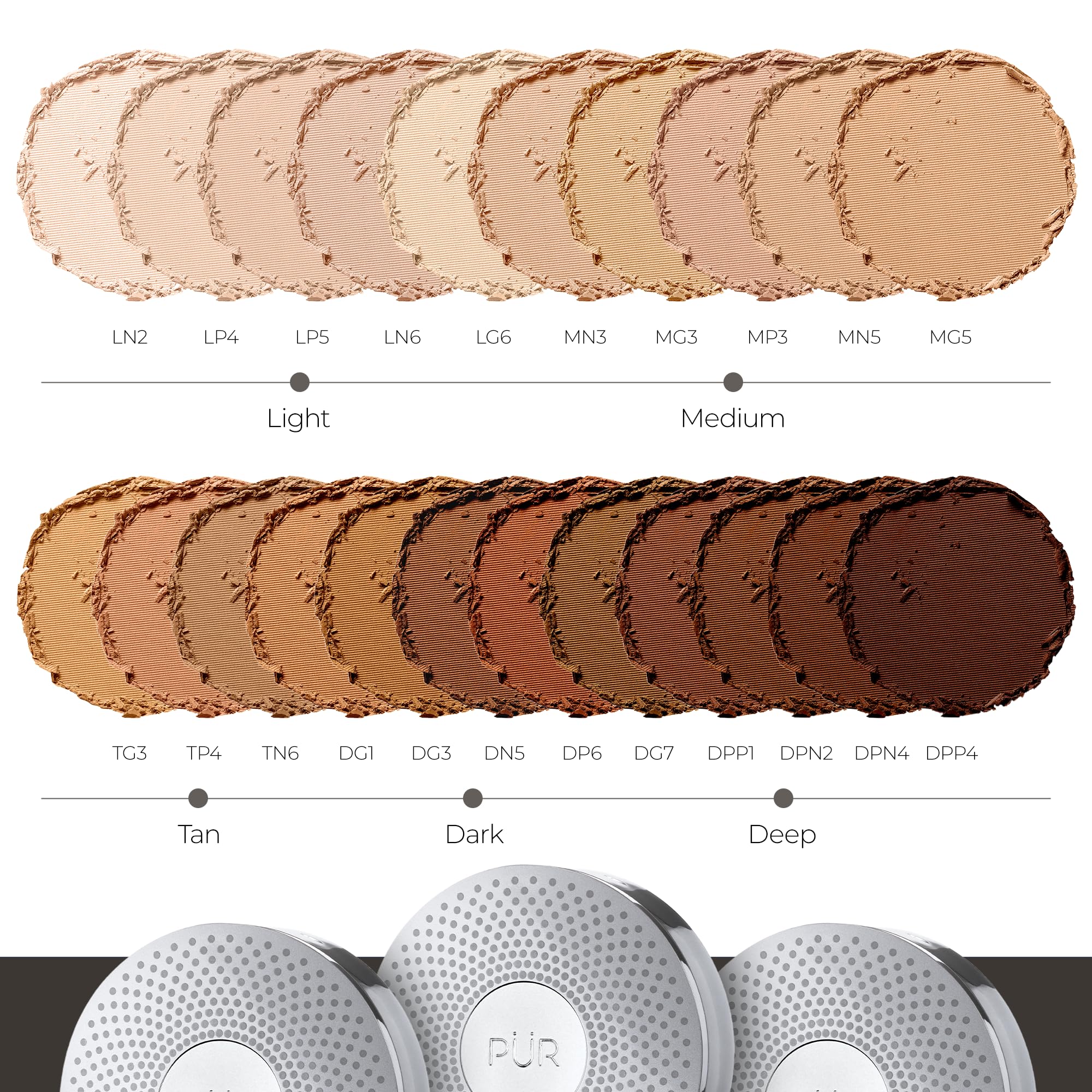 PÜR MINERALS open compact with mirror enabling on-the-go application benefit