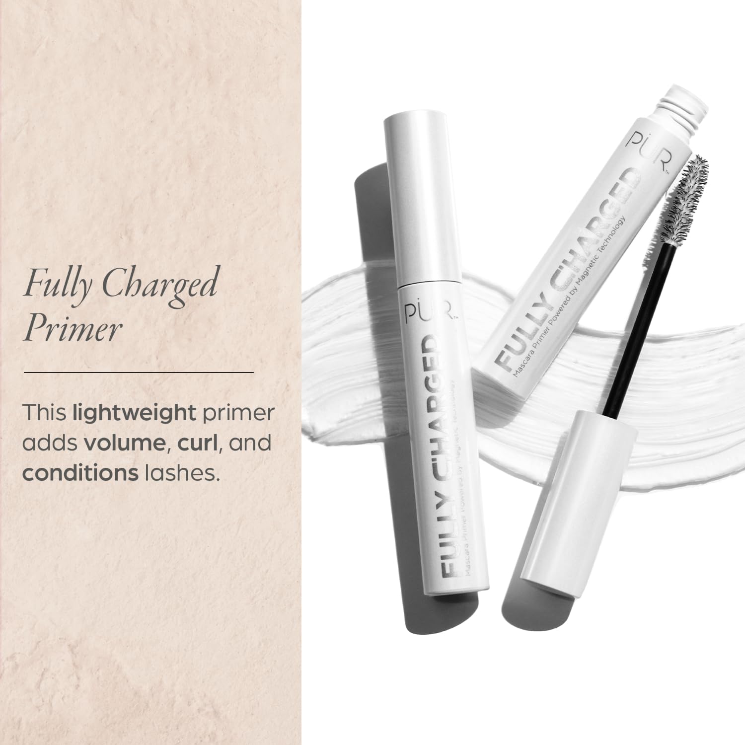 PÜR MINERALS wand detail highlighting precise brush for even application