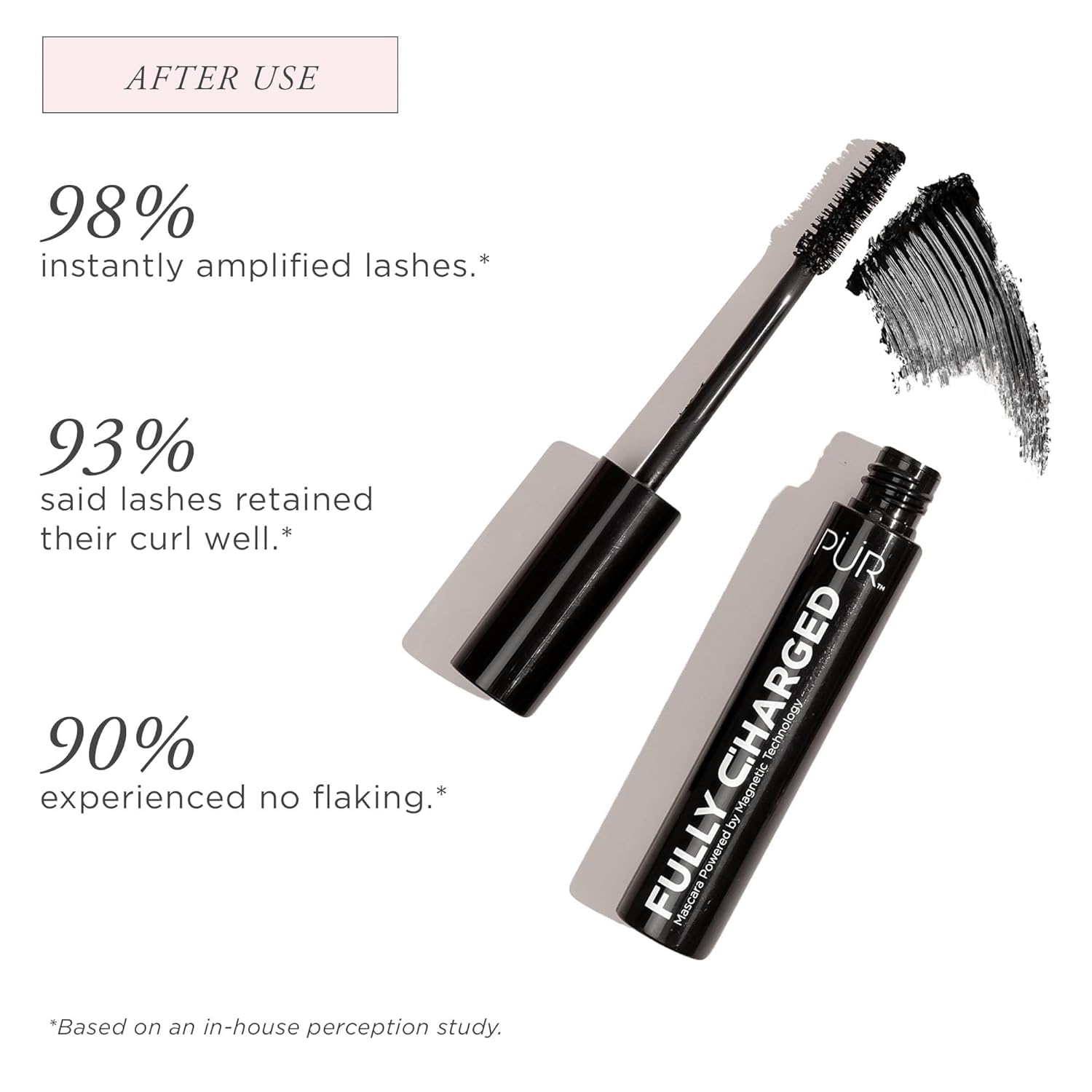 PÜR MINERALS mascara tucked in a purse for travel-ready convenience