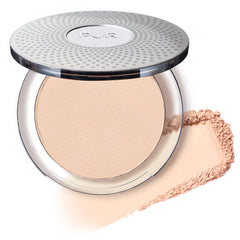 PÜR MINERALS compact front view showing porcelain shade and sleek packaging benefit portable coverage