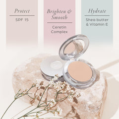 PÜR MINERALS shade swatches on wrist illustrating match accuracy and coverage