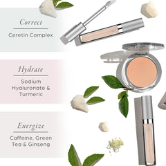 PÜR MINERALS concealer applied under eye to brighten and hydrate delicate skin