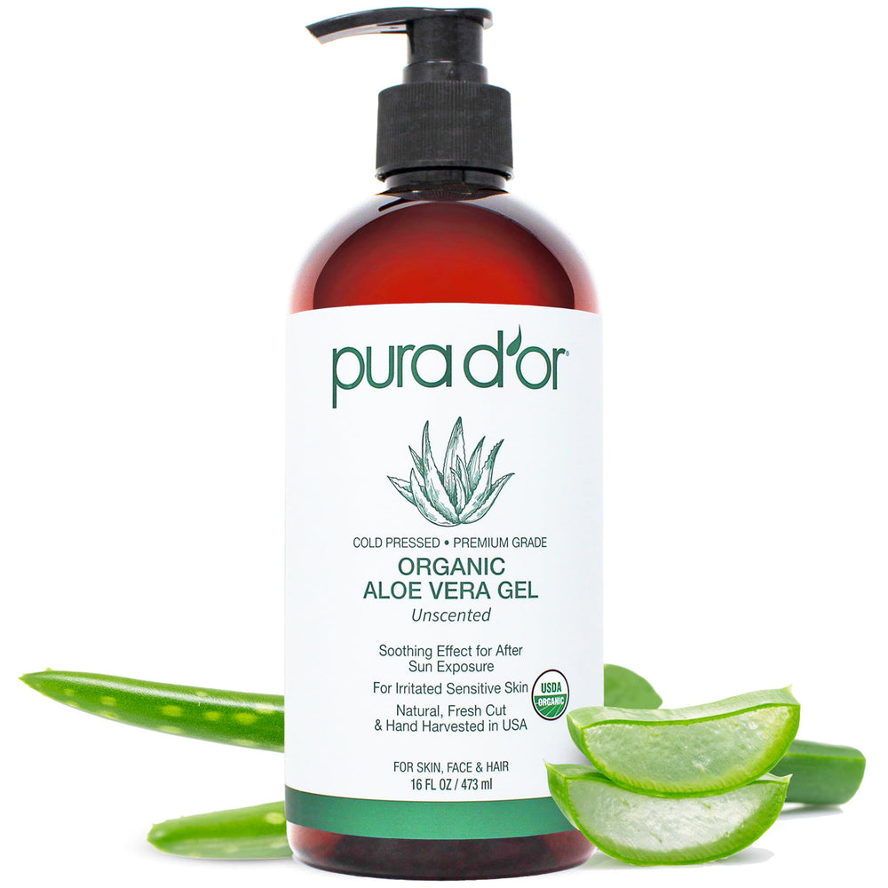 PURA D'OR front jar view showing organic 16oz label and clean formulation benefit