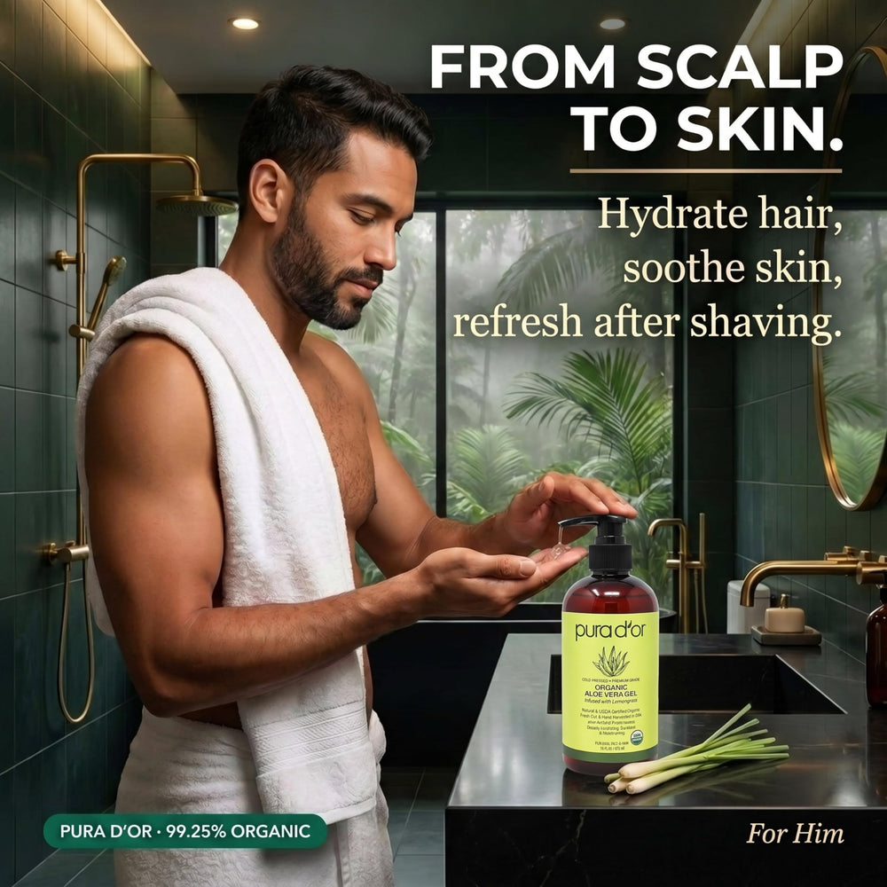 PURA D'OR used as hair treatment showing softer, shinier improved hair