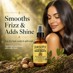 PURA D'OR oil being poured through hands demonstrating fast hydration benefit