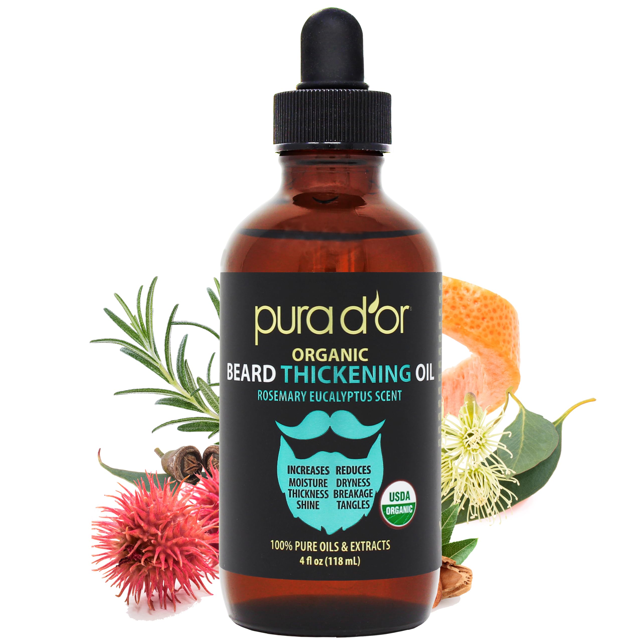 PURA D'OR bottle front label showing clean packaging and features