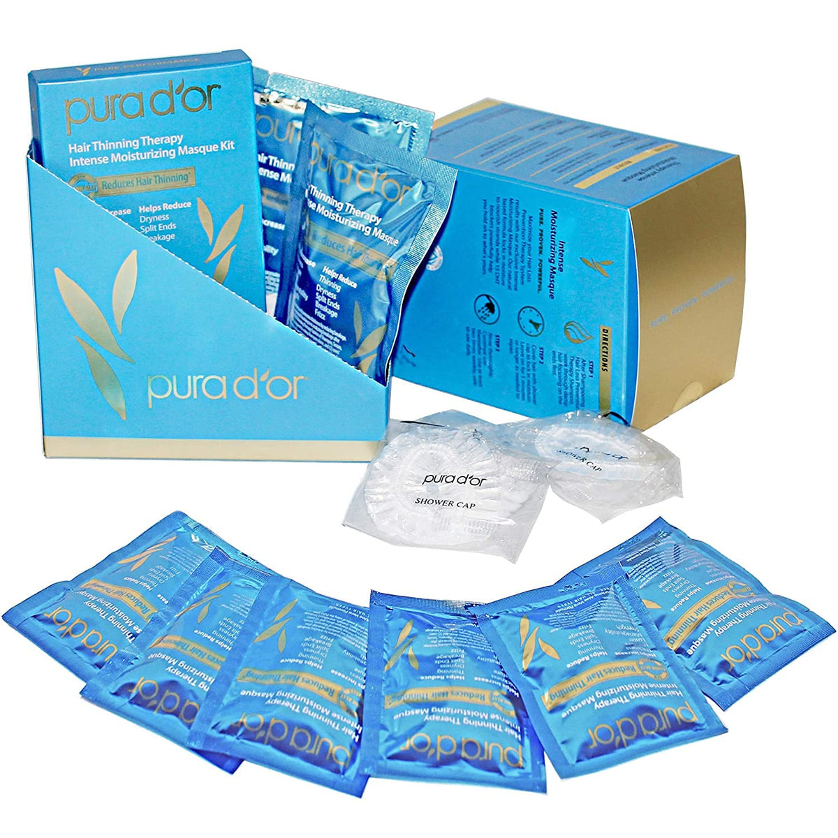 PURA D'OR front packaging showing 8-pack and product benefits