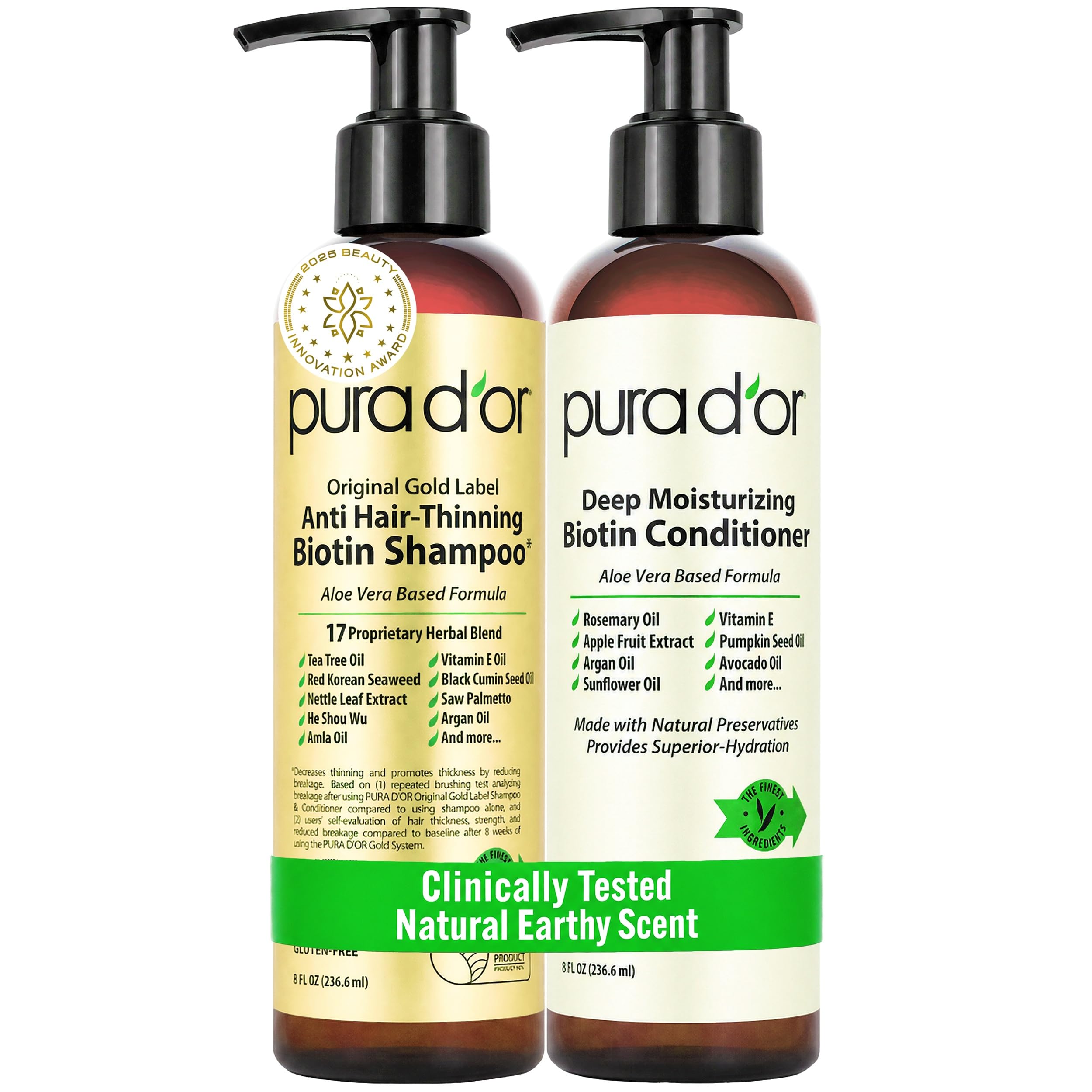 PURA D'OR front packaging showing product pair and benefits