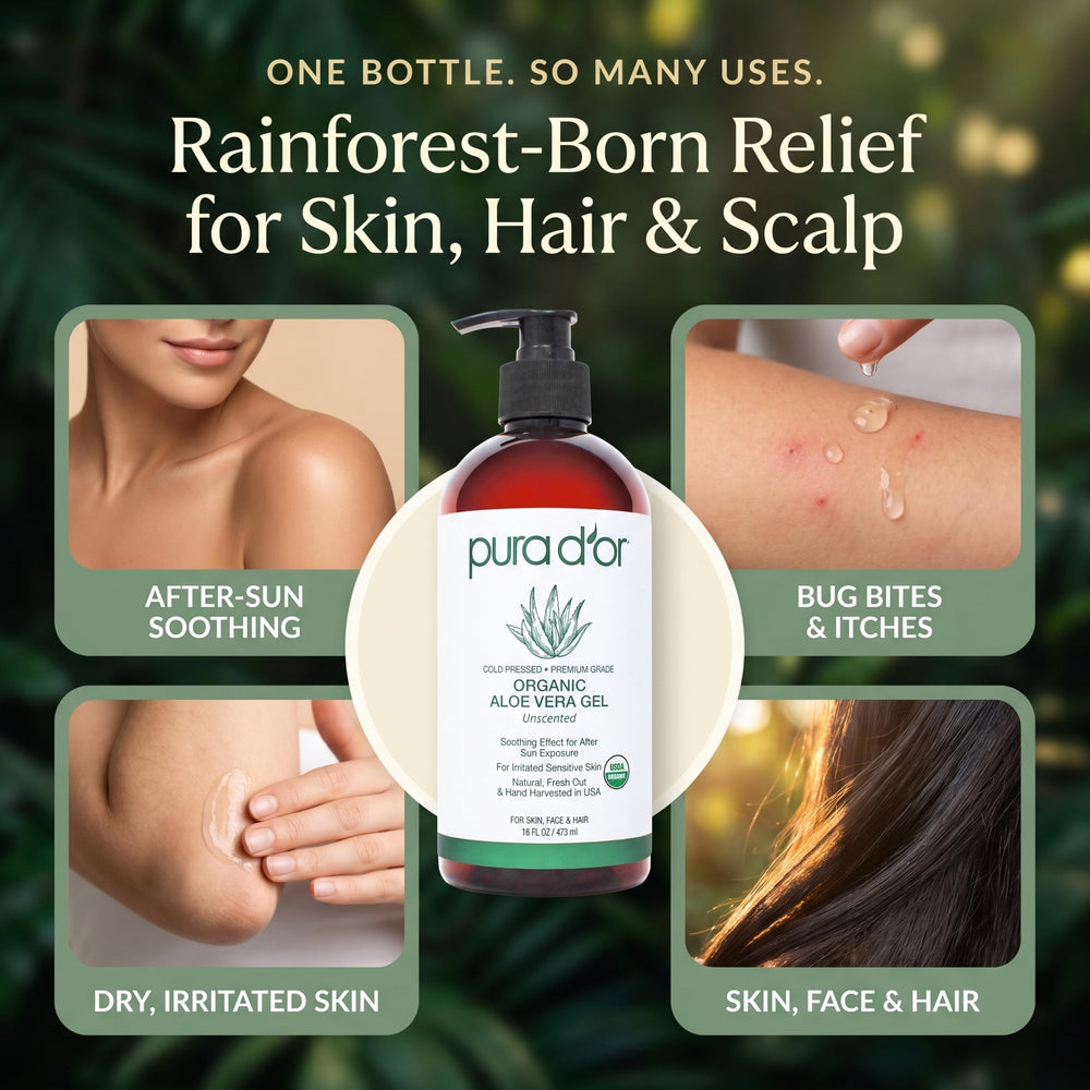 PURA D'OR on bathroom counter in lifestyle setting showing everyday skincare convenience