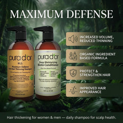 PURA D'OR shampoo being applied to wet hair demonstrating gentle cleansing benefit