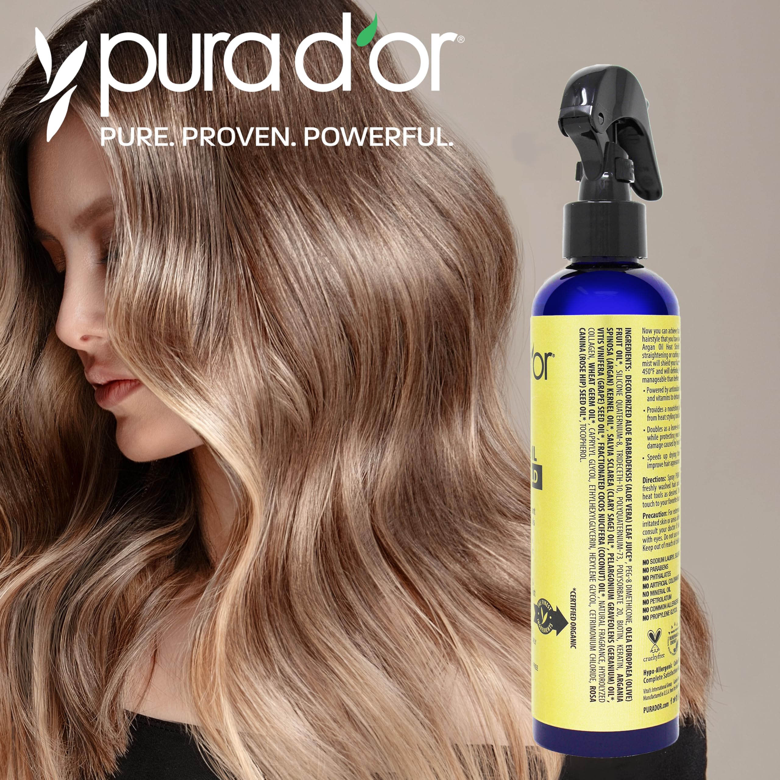 PURA D'OR texture on hand showing lightweight finish and non-greasy feel